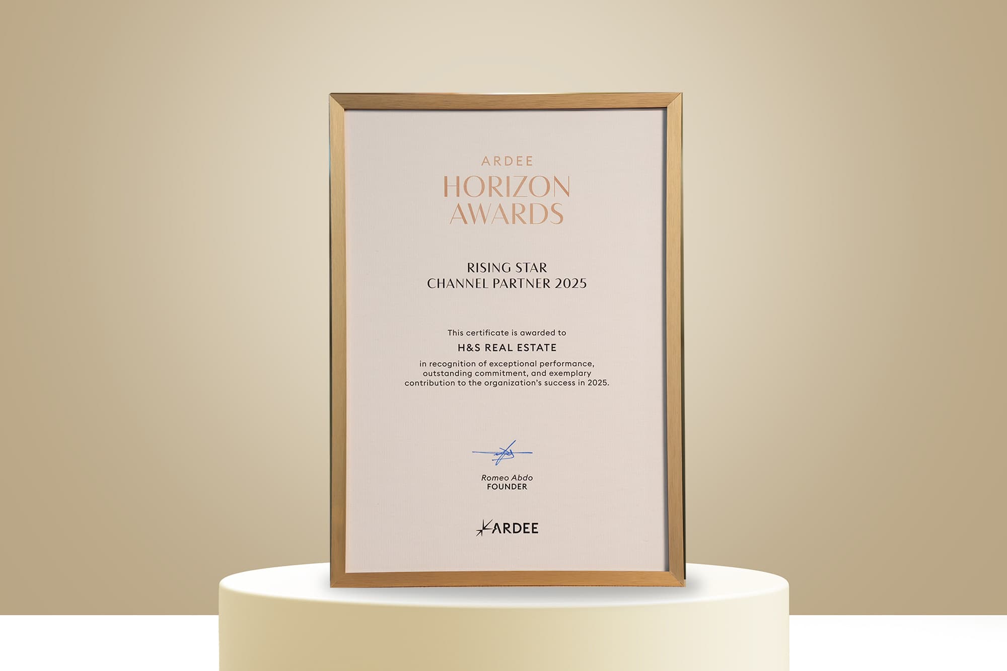 Horizon Awards Rising Star Channel Partner — ARDEE, 2025