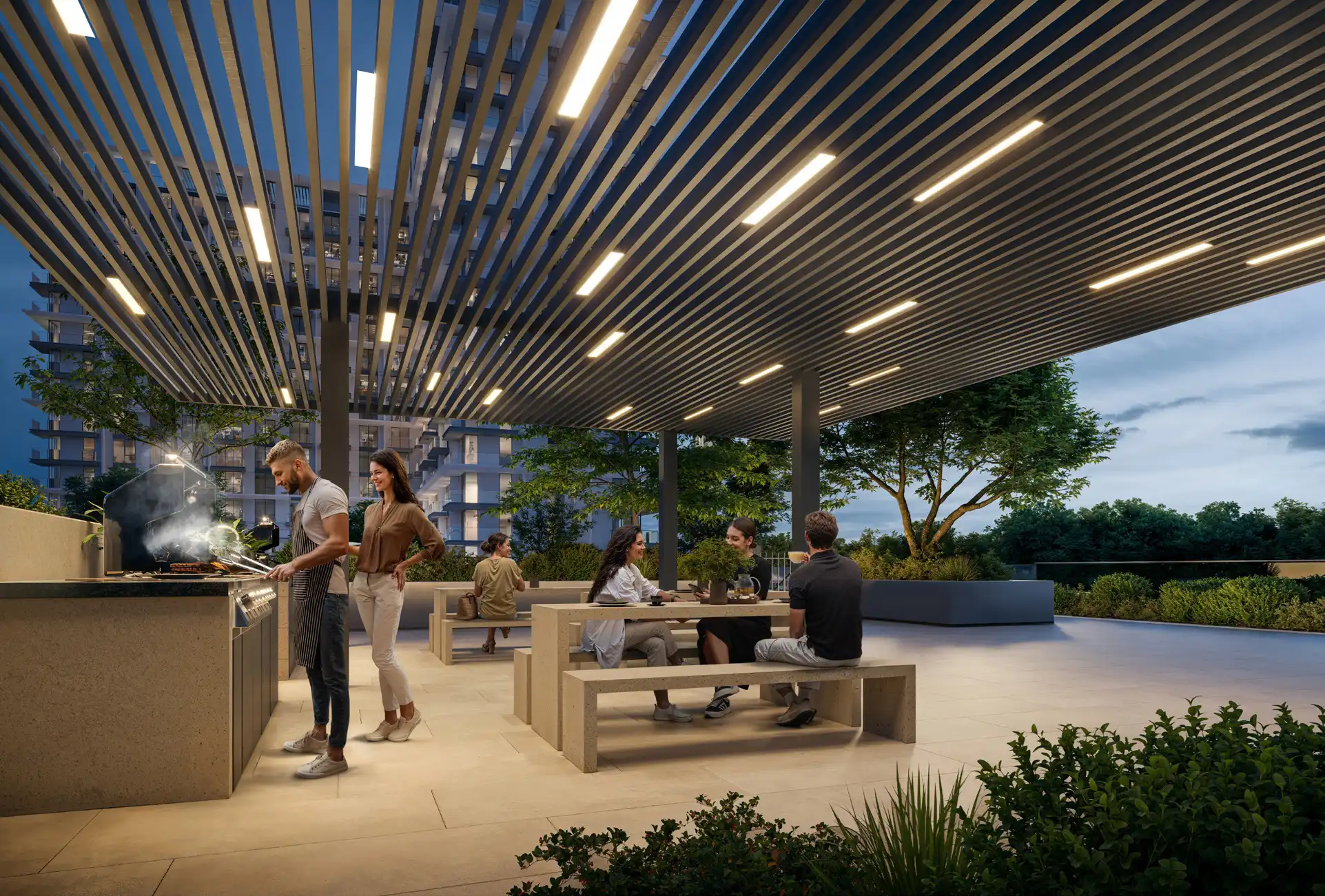 Landscaped gardens and community spaces