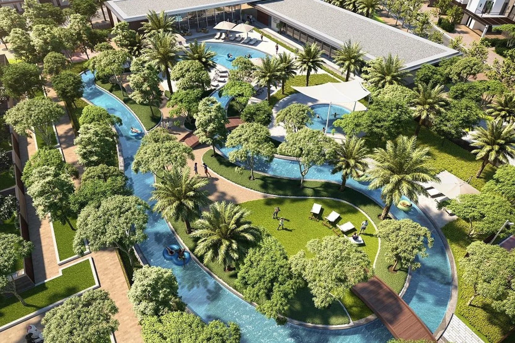 Arabian Ranches Dubai aerial view showing mature greenery and villa clusters