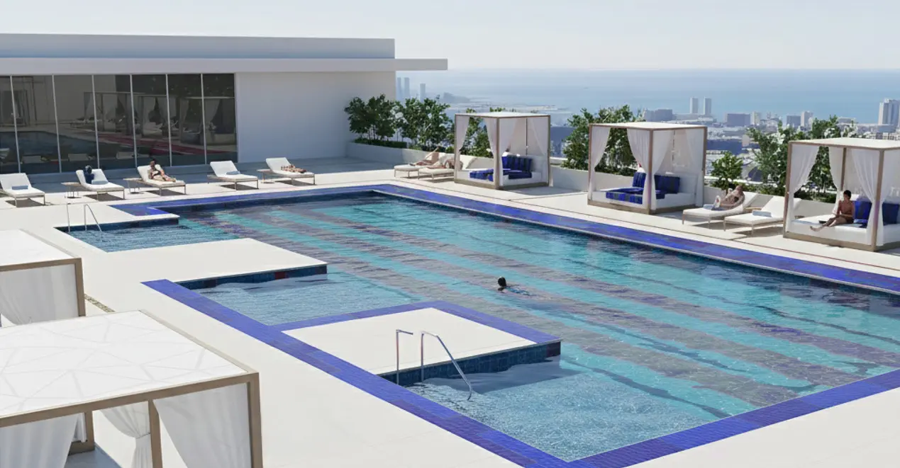 Swimming Pools & Lagoons at Manchester City Yas Residences by Ohana