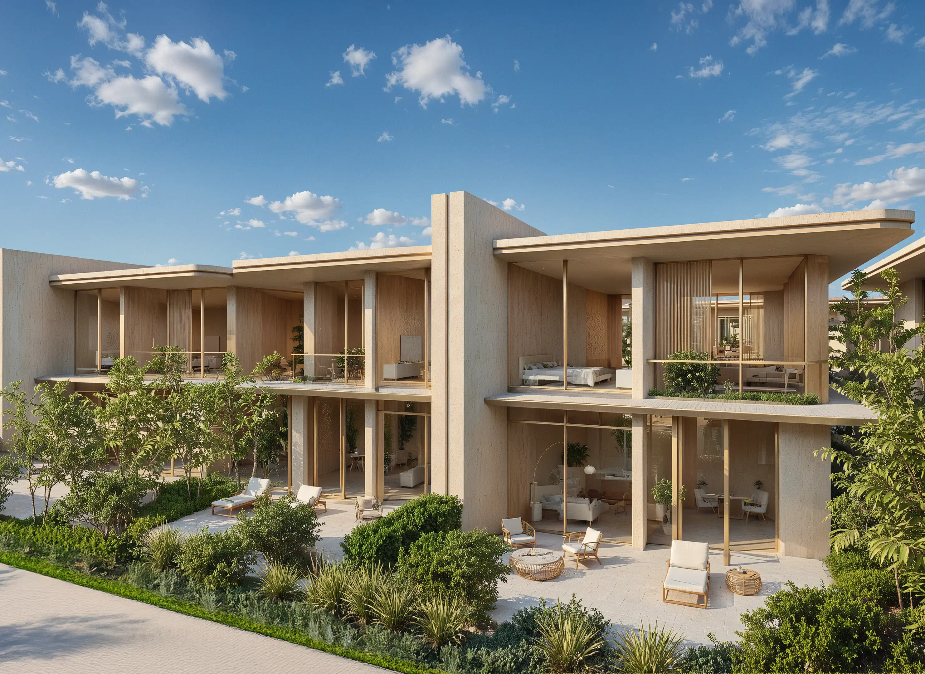 Twin villa exteriors