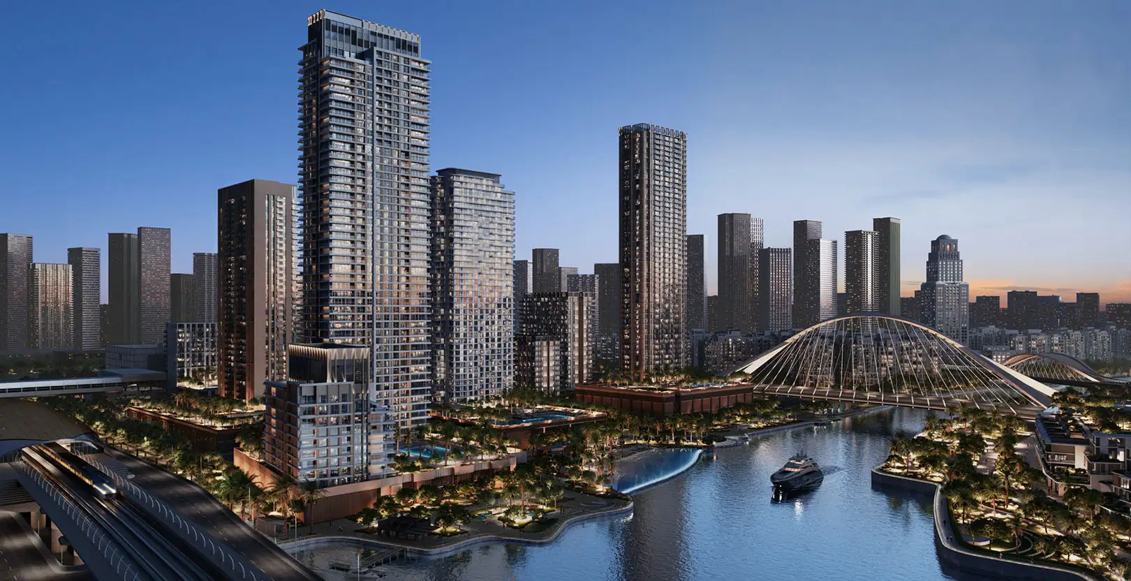 Dubai Creek Harbour waterfront and skyline